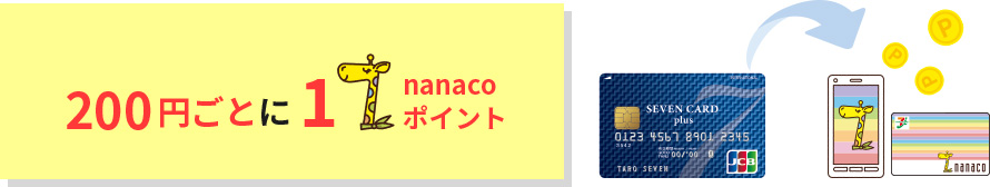 200円ごとに1nanacoポイント